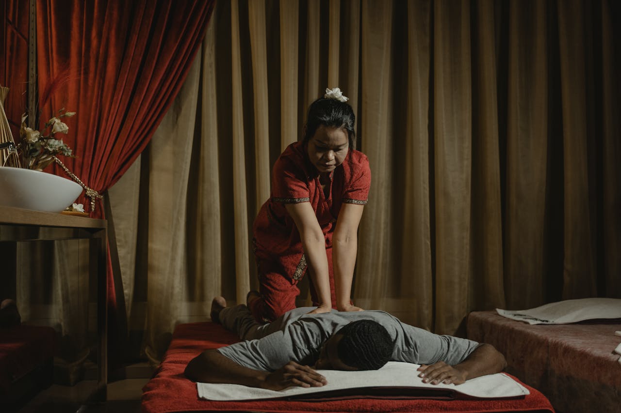 services-01 A calming massage therapy session in a spa setting with a focus on relaxation and wellness.
